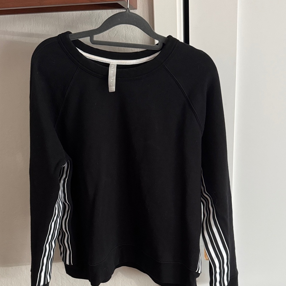 Athleta Black Sweatshirt with White Trim